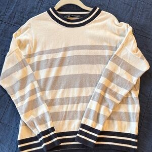 Striped Gray and Cream Sweater